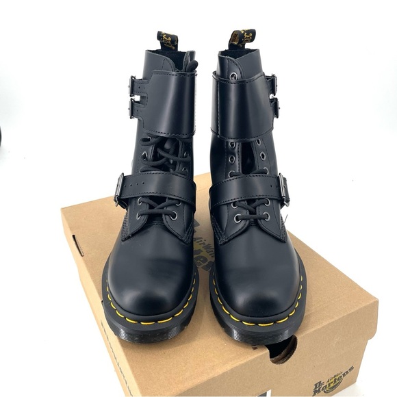 Dr. Martens NEW 1490 Joska Smooth Harness Black Lace Up 10 Eyelet Combat Boot - Picture 7 of 10